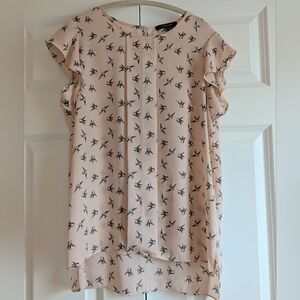 Atmosphere Swallow Print Blouse in Soft Pink
